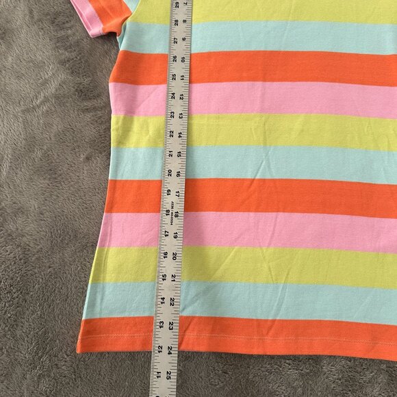 Lands' End Striped Short Sleeve Scoop Neck Tee Shirt Women's SMALL 6/8 - Picture 3 of 4